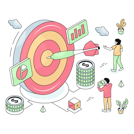 Business Target achieved by employees  Illustration