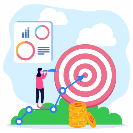 Business Target Achievement Illustration