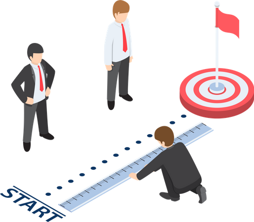 Business target achievement competition Illustration