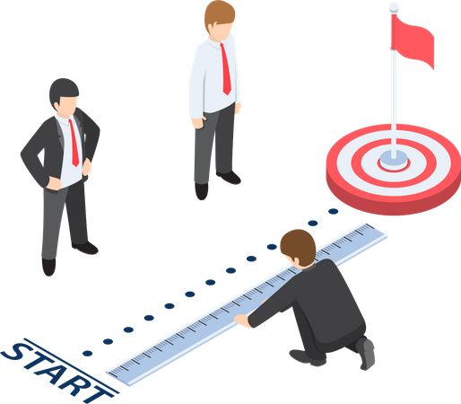 Business target achievement competition  Illustration