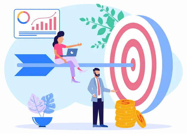 Business Target Achievement  Illustration