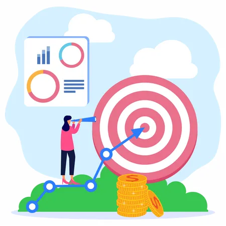 Business Target Achievement  Illustration