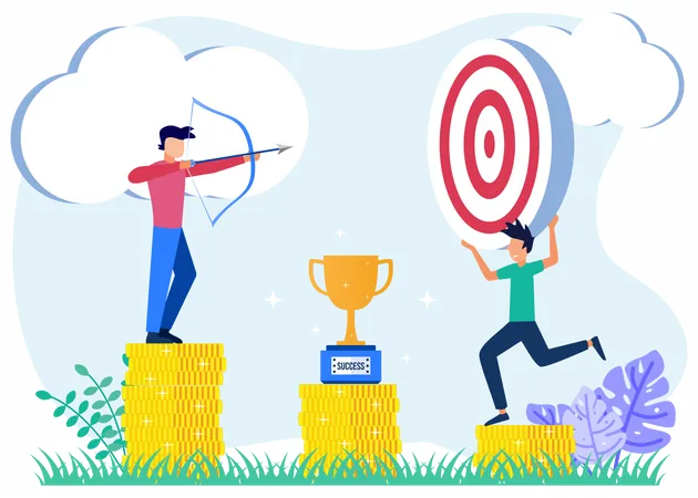 Business target achievement  Illustration