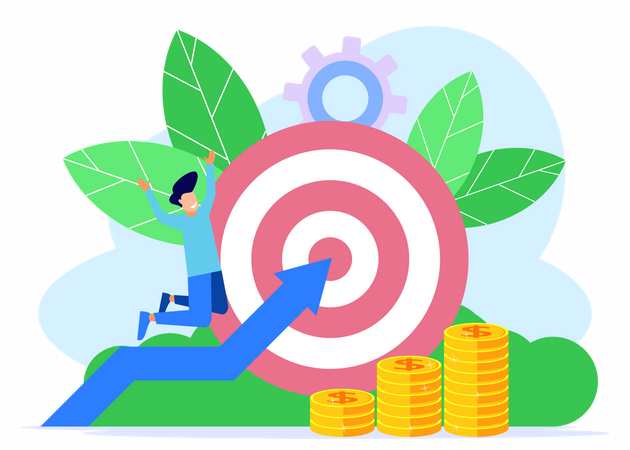 Business target achieving  Illustration