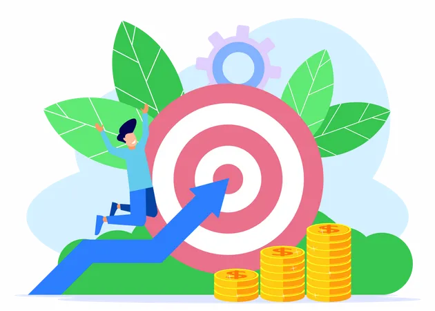 Business target achieving  Illustration