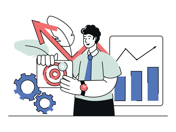 Business Target Achieving  Illustration