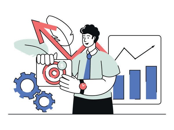 Business Target Achieving  Illustration