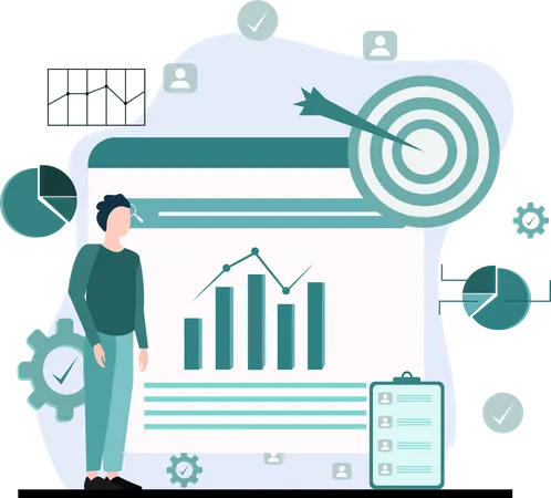 Business target analysis  Illustration