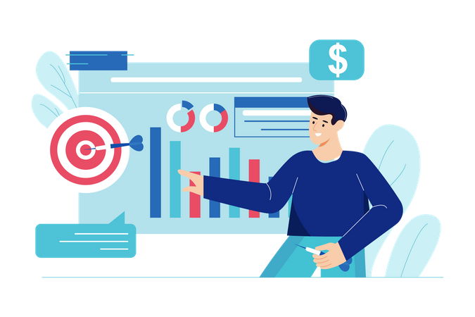 Business target analysis  Illustration