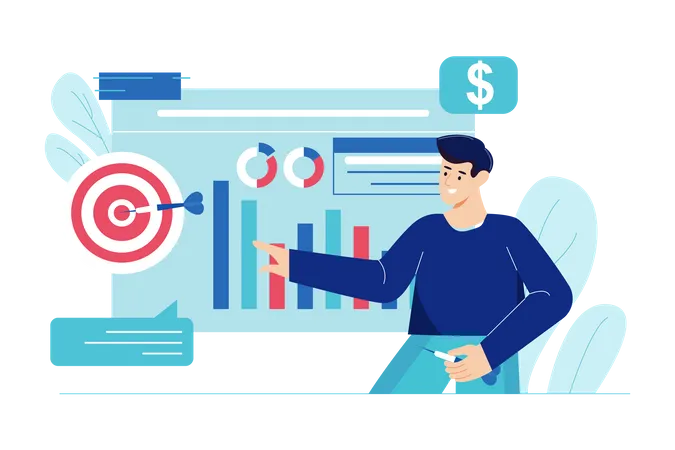 Business target analysis  Illustration