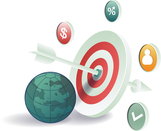 Business target and planning  Illustration