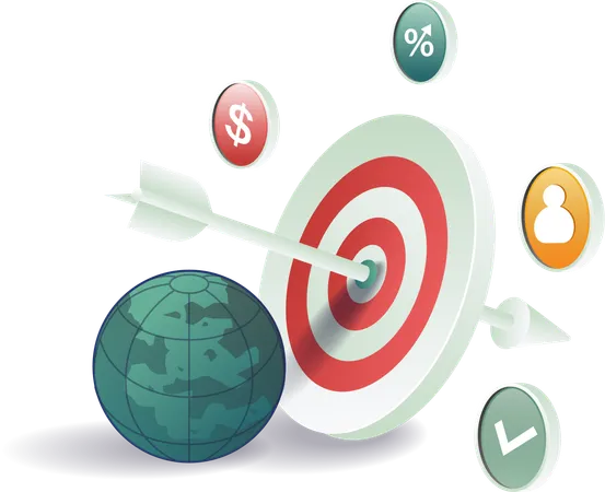 Business target and planning  Illustration