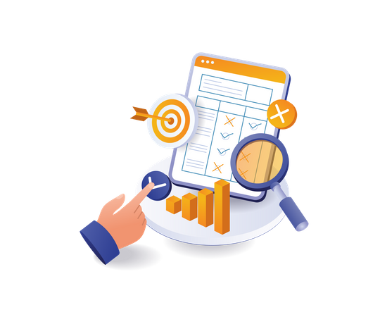 Business target data analysis  Illustration