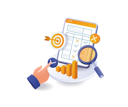 Business target data analysis  Illustration