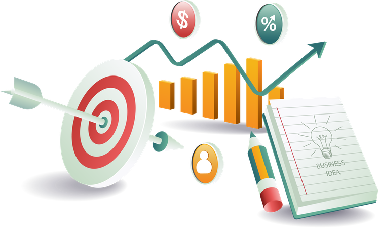 Business target management  Illustration