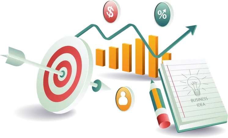 Business target management  Illustration