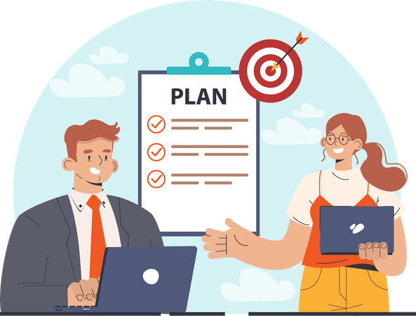 Business target planning  Illustration