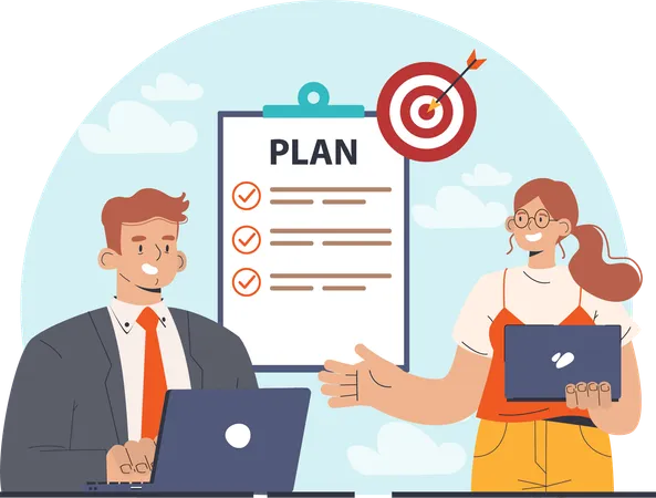 Business target planning  Illustration