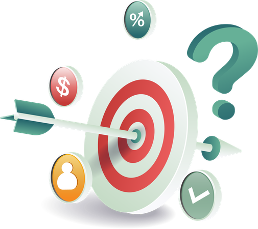 Business target with faq  Illustration