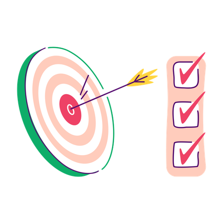 Business Target With Tick Marks  Illustration