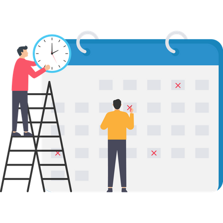 Business tasks scheduling on a week  Illustration