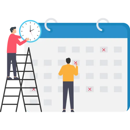 Business tasks scheduling on a week  Illustration