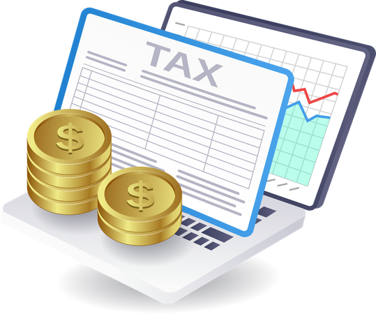 Business tax financial analysis data  Illustration