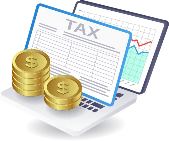 Business tax financial analysis data  Illustration