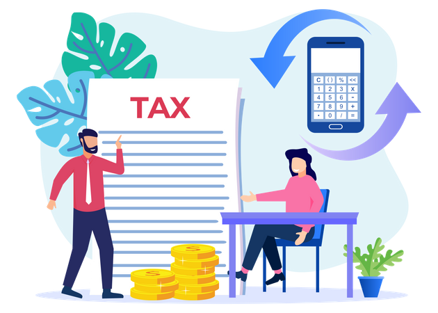 Business Tax Payment  Illustration