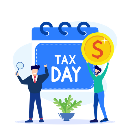Business tax payment day  Illustration