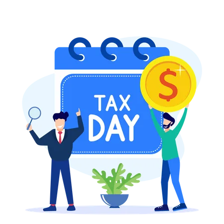 Business tax payment day  イラスト