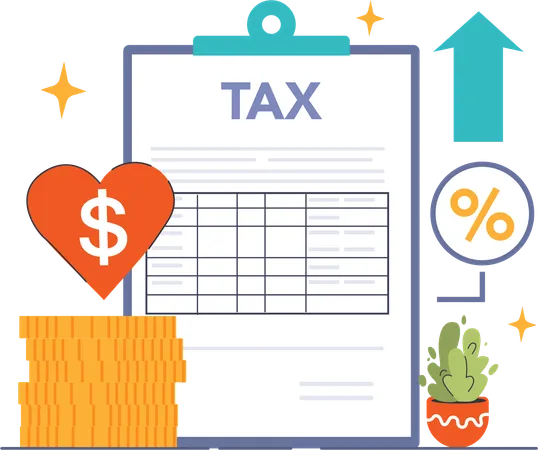 Business tax report  Illustration