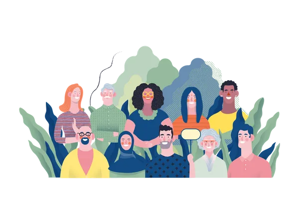 Technology 1 Diversity Modern Flat Vector Concept Digital Illustration Of Various People Presenting Person Team Diversity In The Company Creative Landing Web Page Design Template イラスト