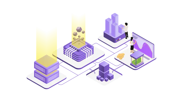 Isometric Style Illustration About A Team Of Business Workers Completing Their Respective Jobs Illustration