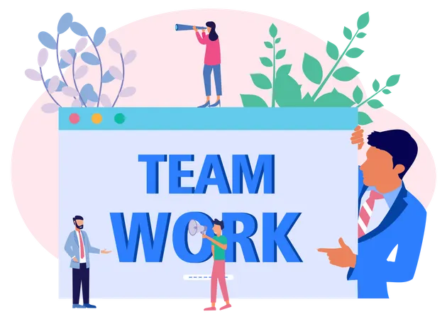 Illustration Vector Graphic Cartoon Character Of Team Work Illustration