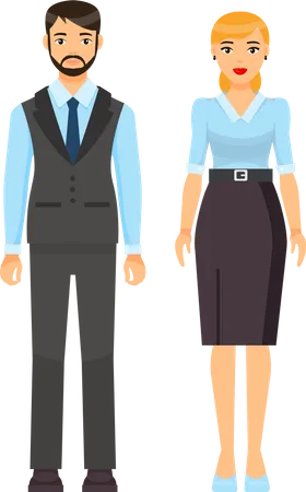 Of Vector Cartoon Characters Businesswomen And Businessmen With Different Style Office Cloth Haircuts Of Businesspeople Wearing Office Suit Accessories Dresscode Of Business Person 일러스트레이션