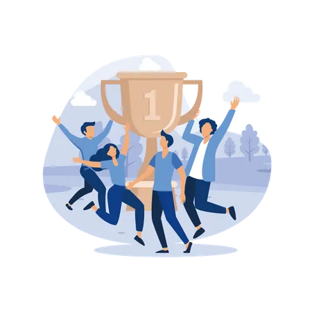 Business team achievement Illustration