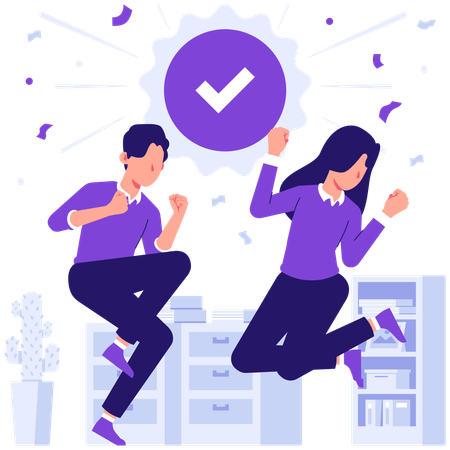 Business team achieving business success  Illustration