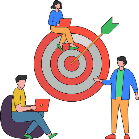 Business team achieving goal  Illustration