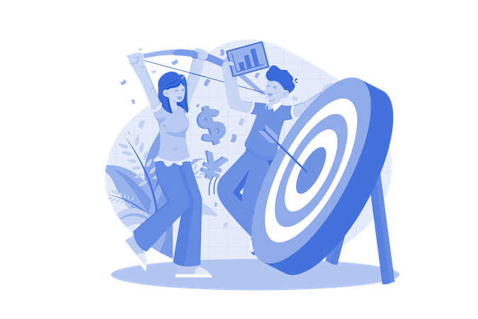 Business Team Achieving Goal  Illustration