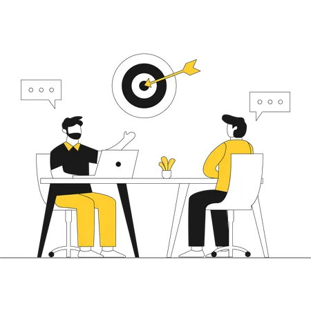 Business team achieving goal  Illustration