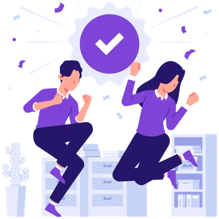 Business team achieving business success  Illustration