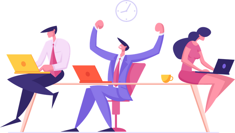 Business team achieving success  Illustration