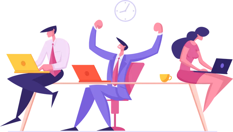 Business team achieving success  Illustration