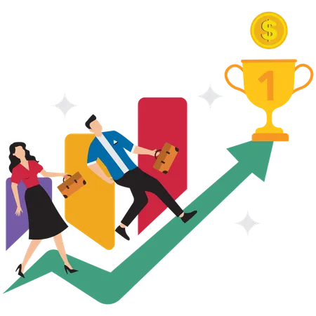 Business team achieving success  Illustration