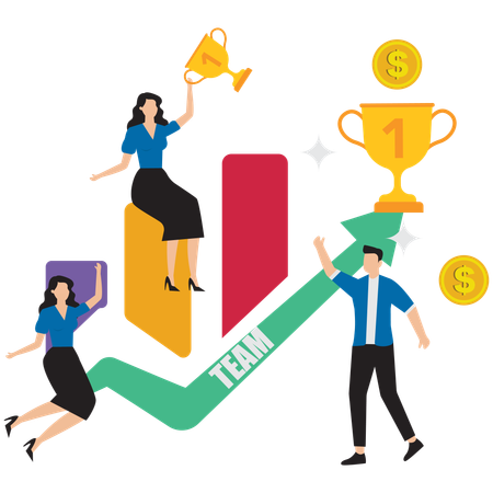 Business team achieving success  Illustration