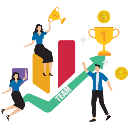 Business team achieving success  Illustration