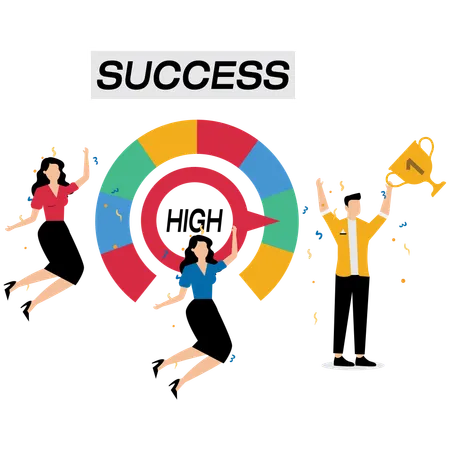 Business team achieving success in business  Illustration