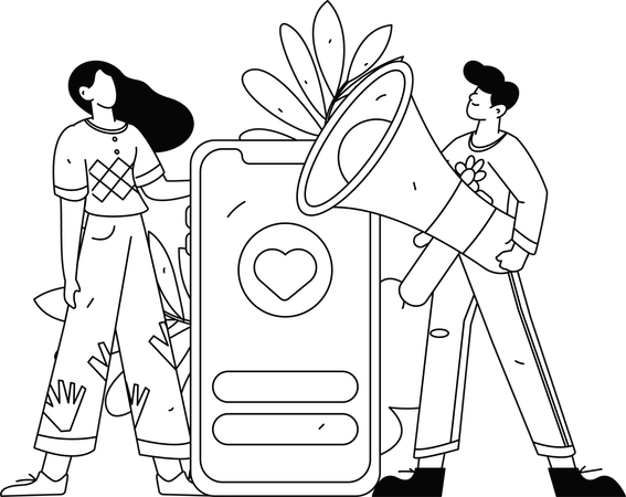 Business team advertises new product launch  Illustration