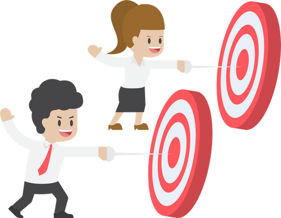 Business team aiming for target  Illustration